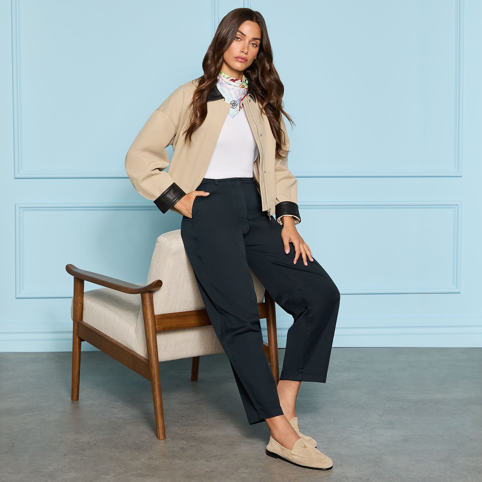 LTD RELEASE STRETCH COTTON GABARDINE BARREL LEG TROUSER