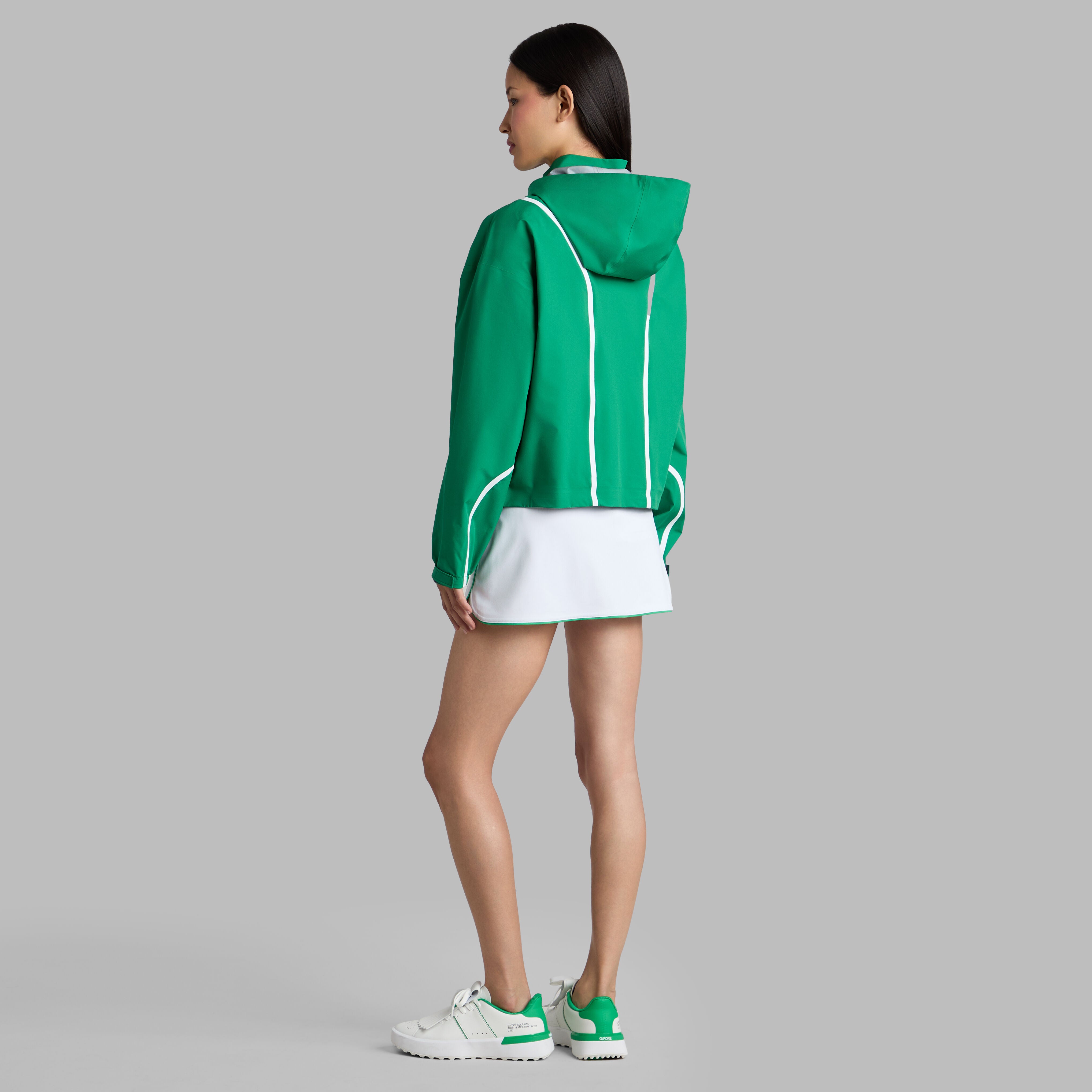 PANELED WATER REPELLENT HOODED JACKET