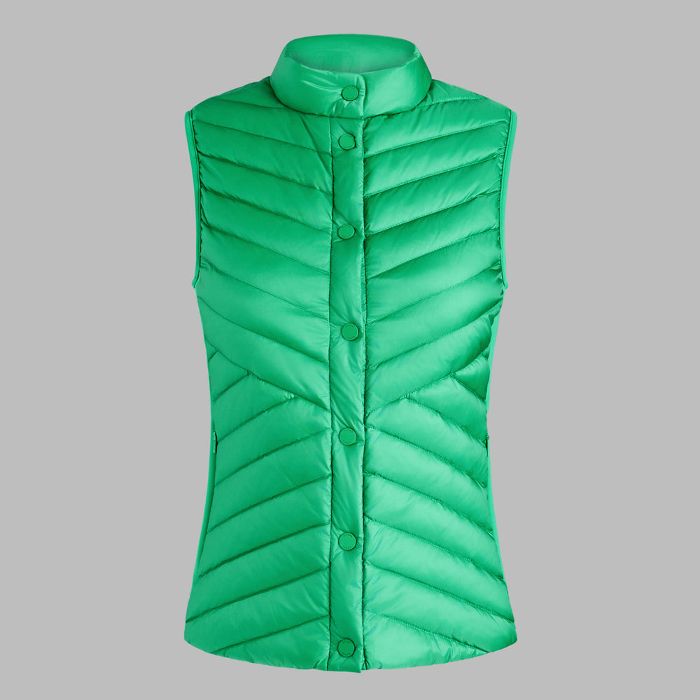 V-DOWN QUILTED STRETCH TECH INTERLOCK VEST