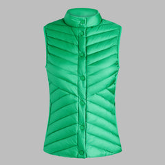 V-DOWN QUILTED STRETCH TECH INTERLOCK VEST