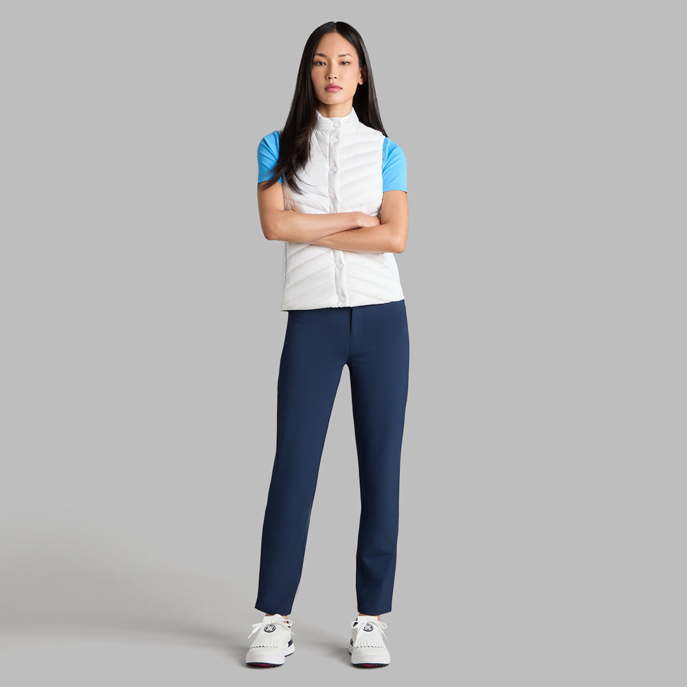 V-DOWN QUILTED STRETCH TECH INTERLOCK VEST