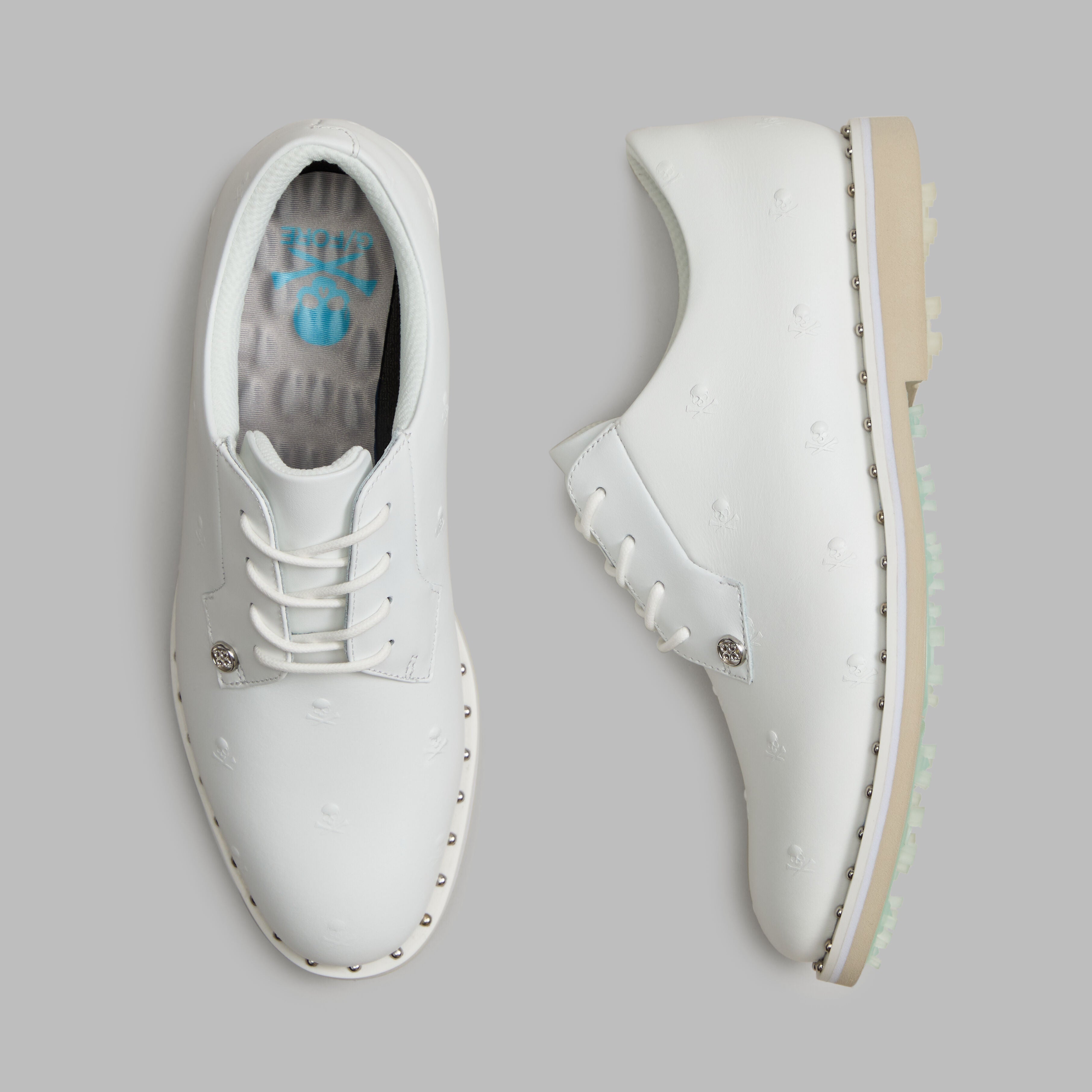 GALLIVANTER STUDDED LEATHER SKULL & TEES GOLF SHOE