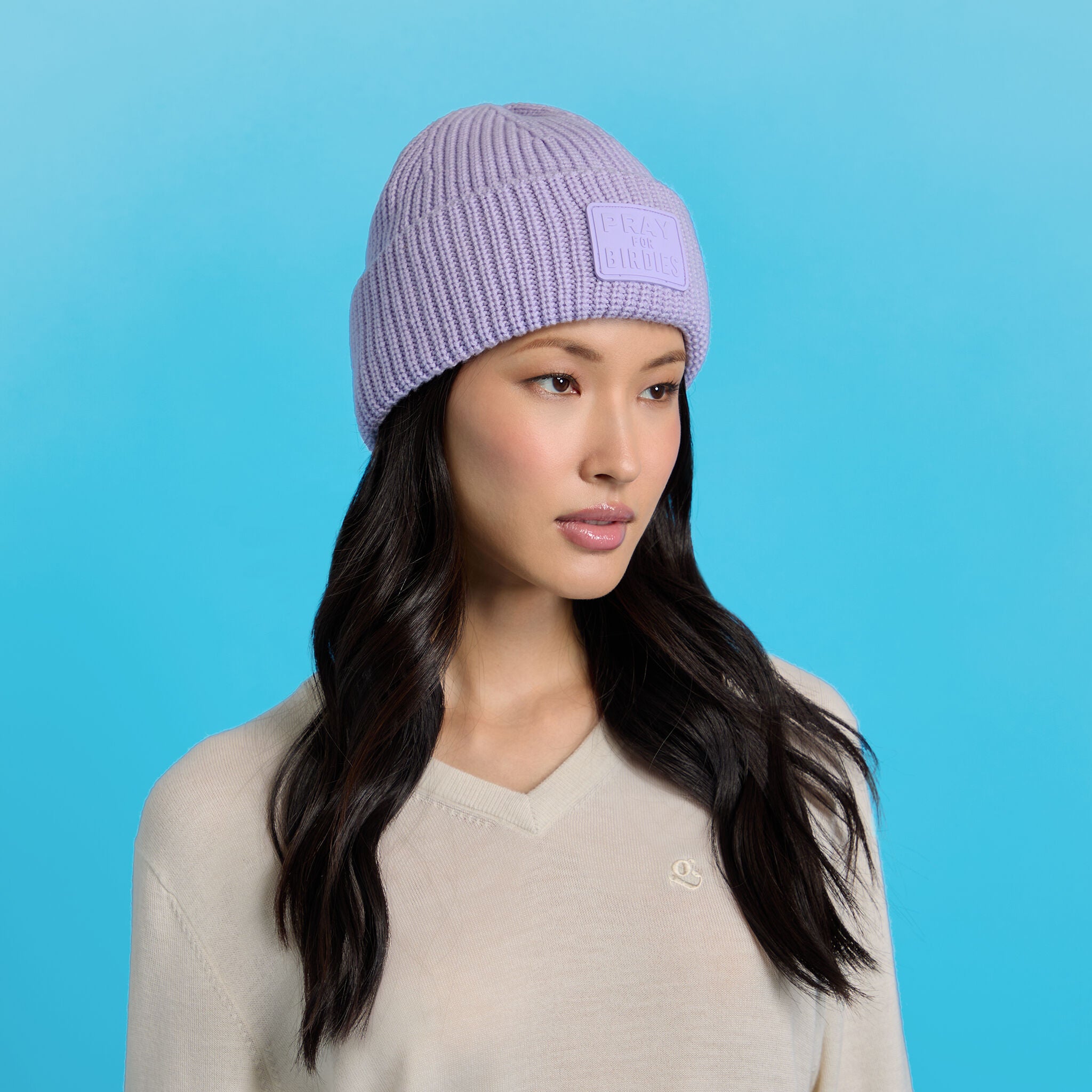 PRAY FOR BIRDIES WOOL CASHMERE BEANIE