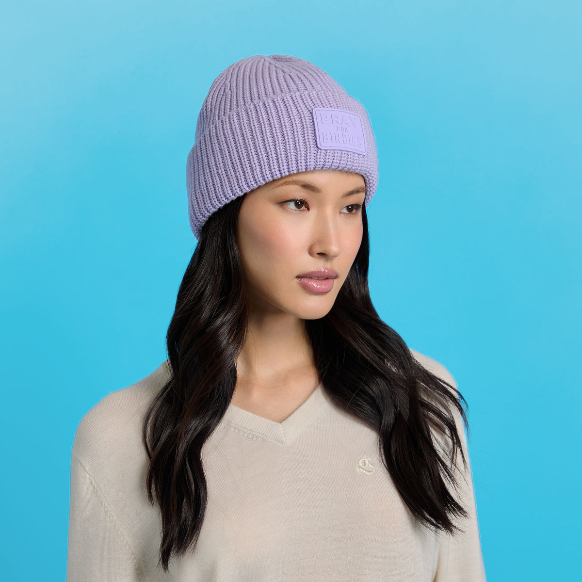 PRAY FOR BIRDIES WOOL CASHMERE BEANIE