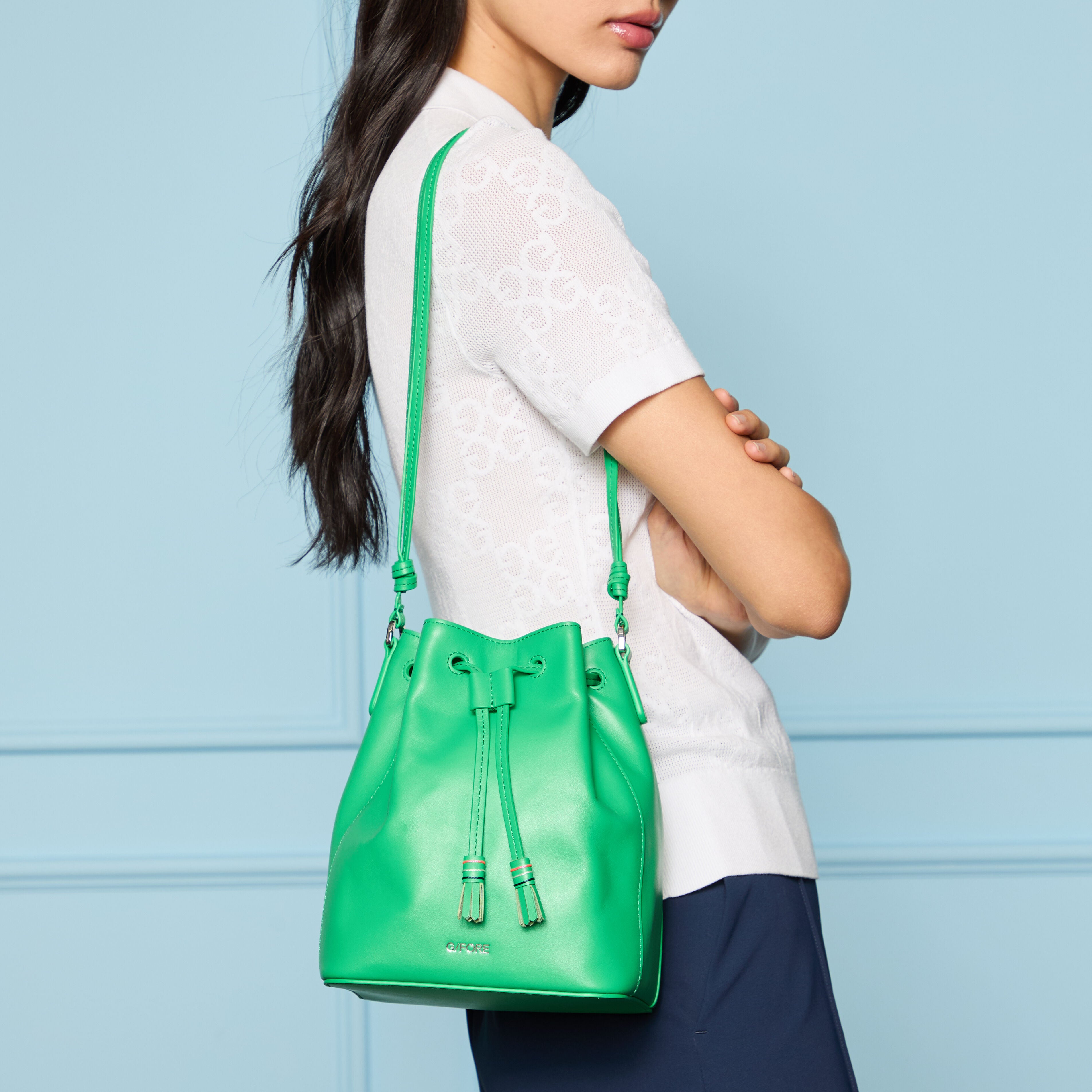 LEATHER CART BUCKET BAG