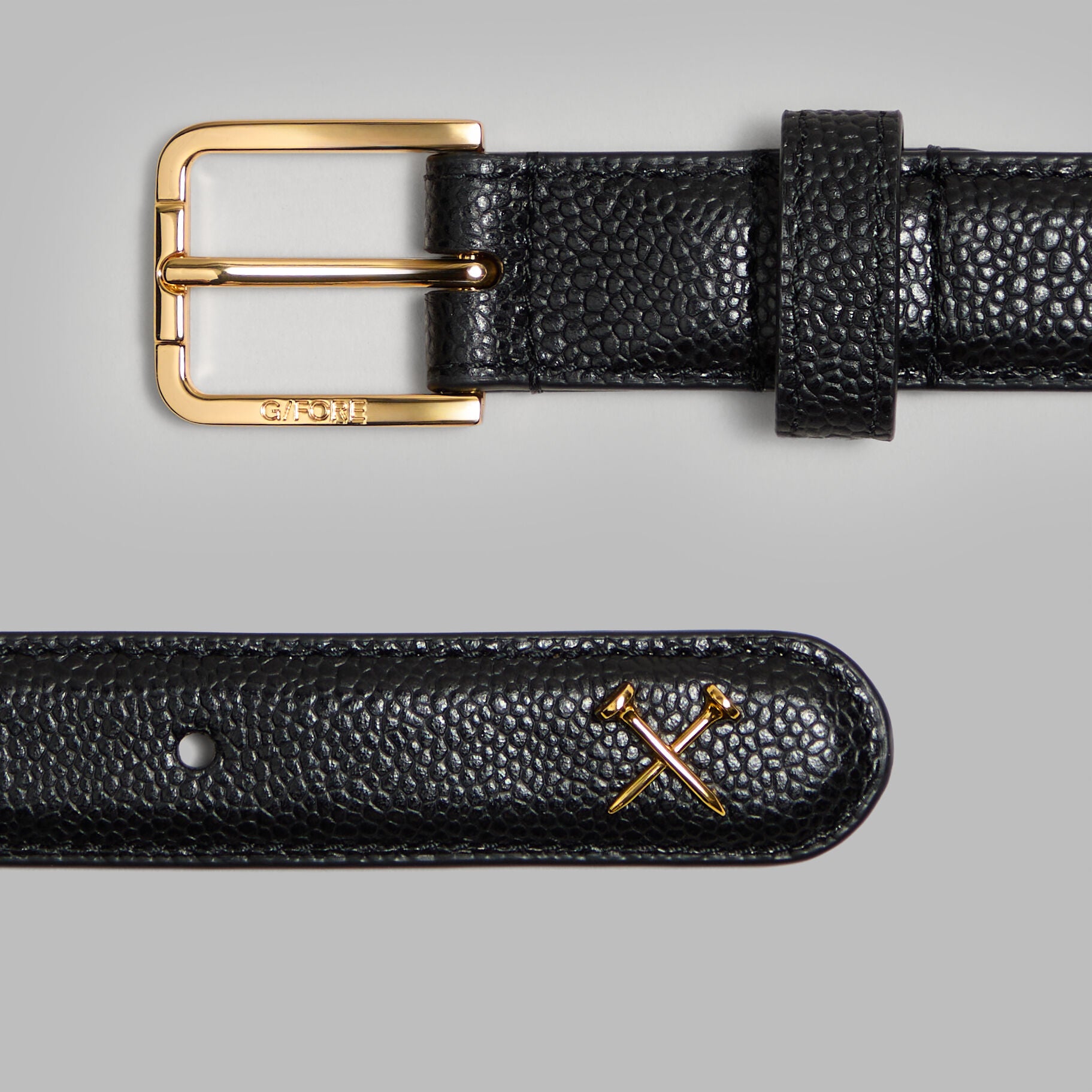 METAL TEES PEBBLE LEATHER BELT