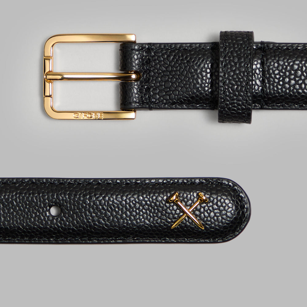 METAL TEES PEBBLE LEATHER BELT