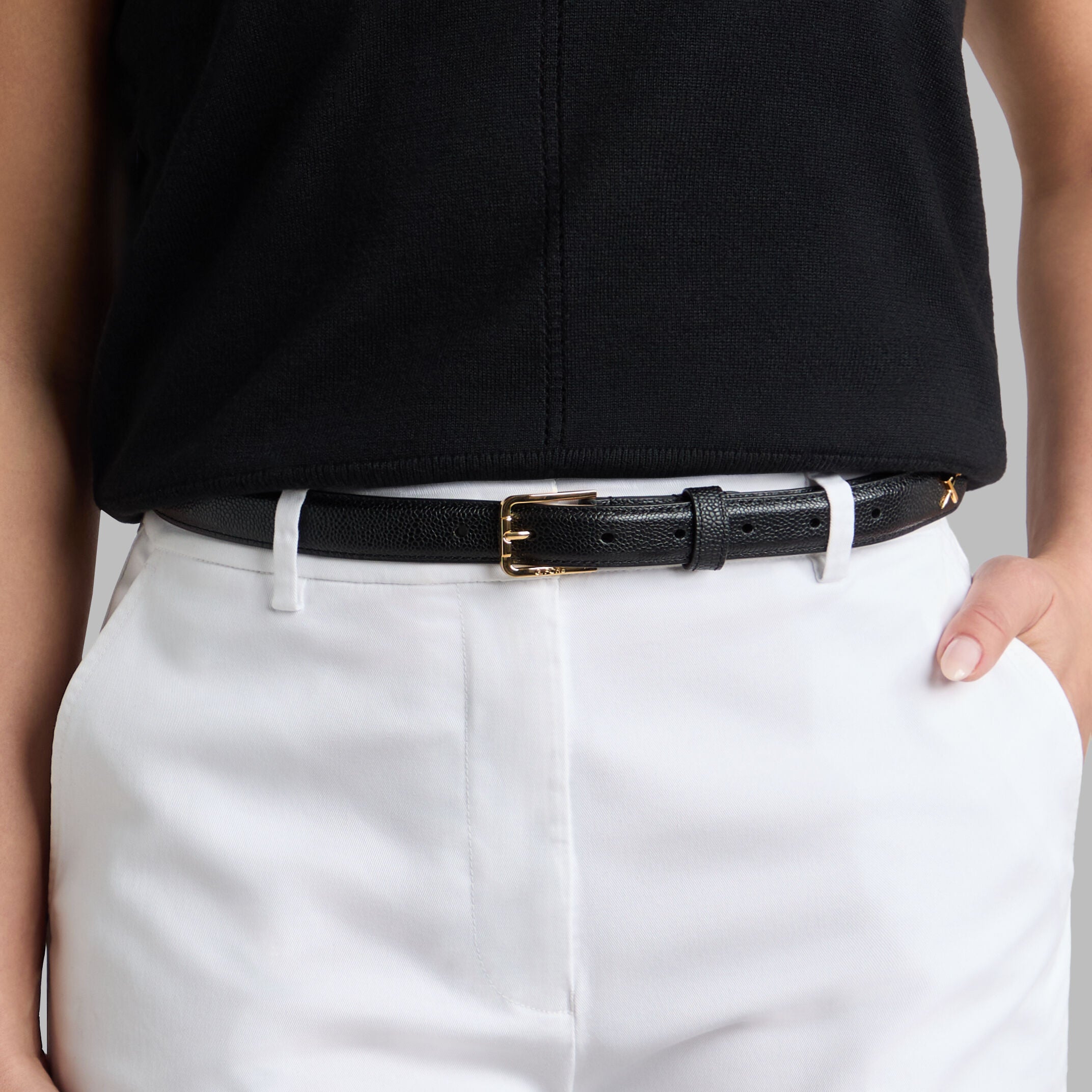 METAL TEES PEBBLE LEATHER BELT