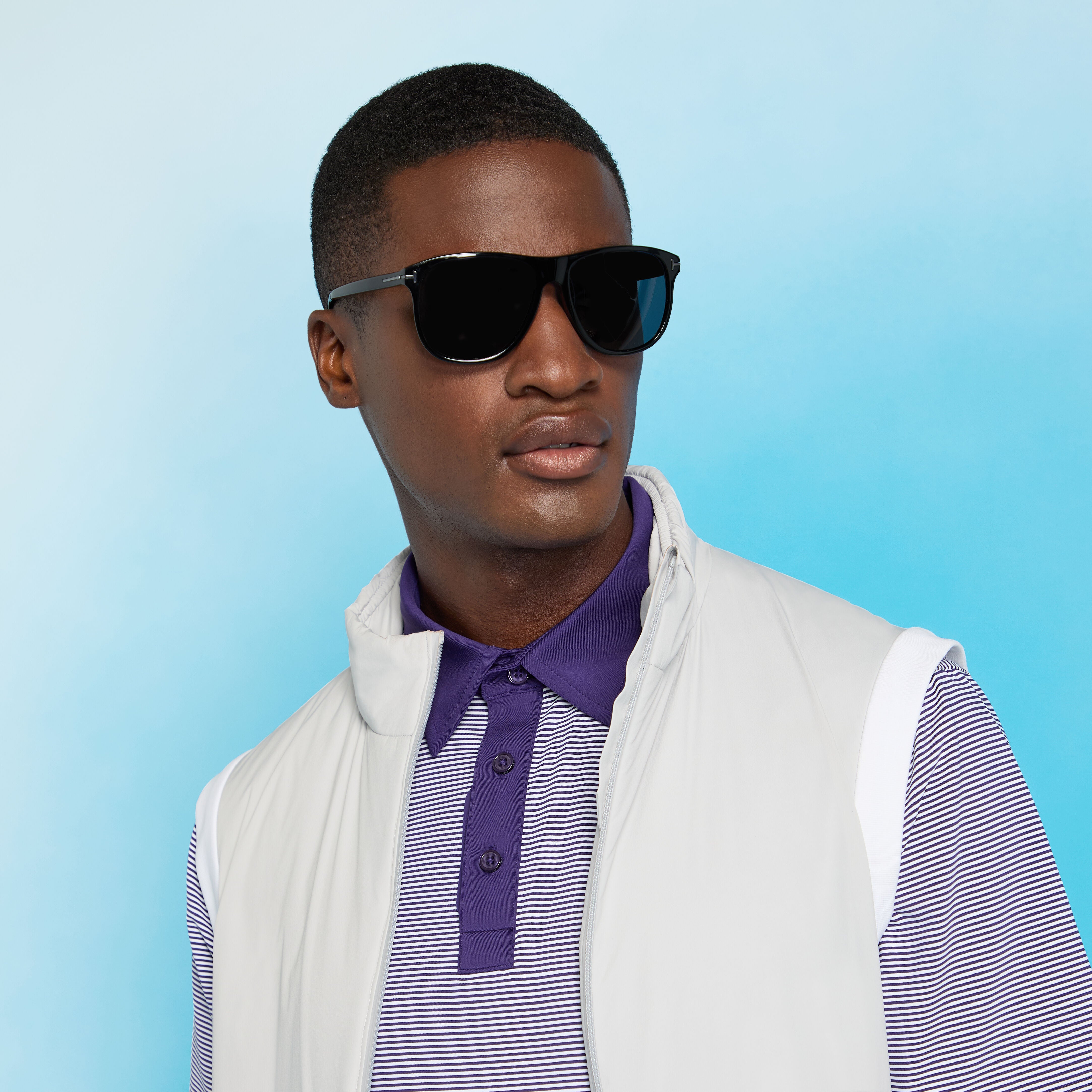 FEEDER STRIPE FINE TECH JERSEY POLO