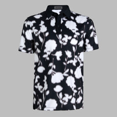 BLUR FLORAL TECH JERSEY POLO