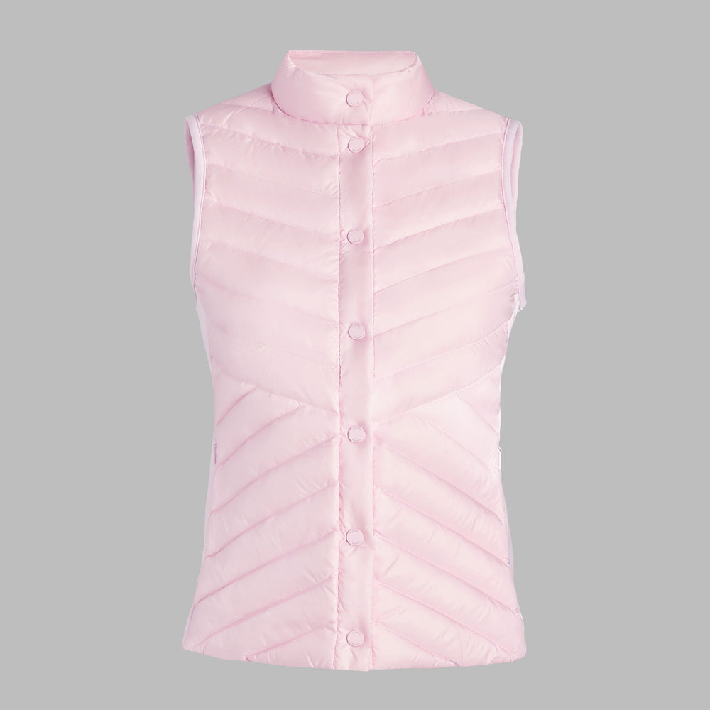 V-DOWN QUILTED STRETCH TECH INTERLOCK VEST