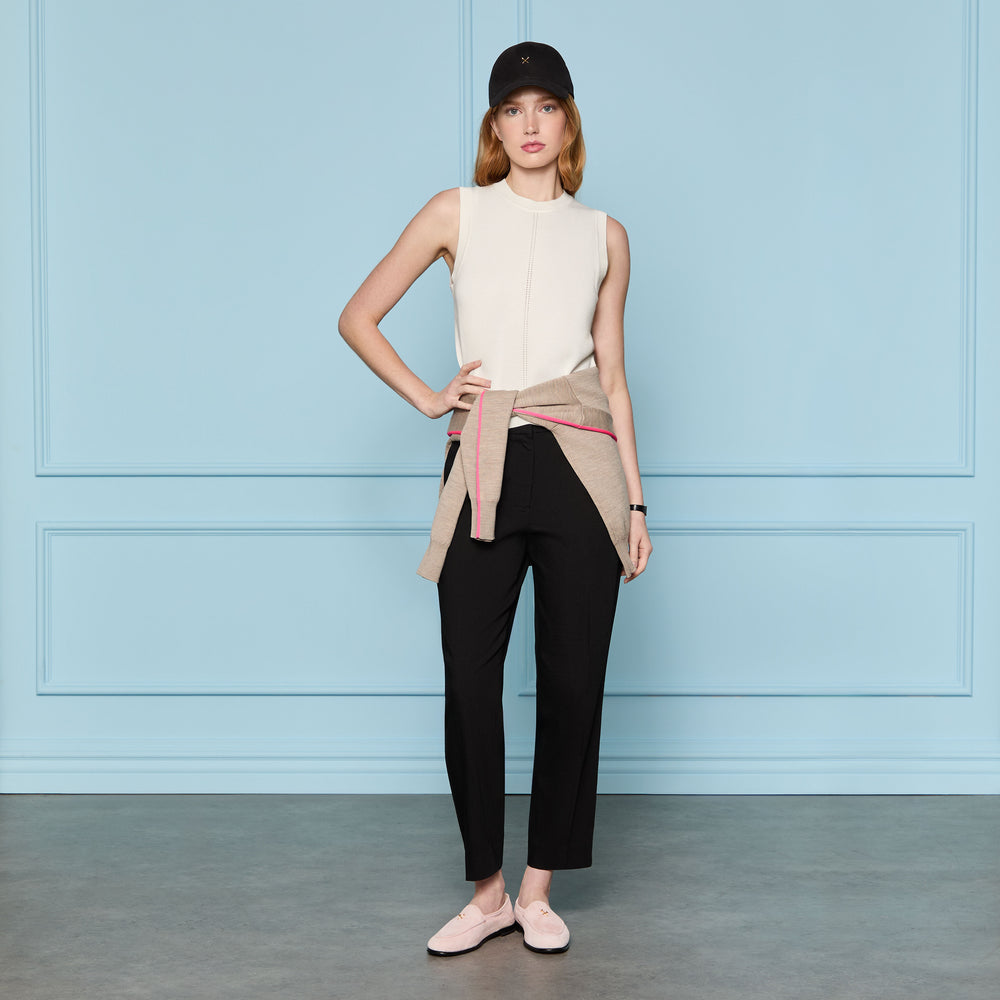 LTD RELEASE LINEN CROPPED PLEATED TROUSER