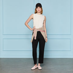 LTD RELEASE LINEN CROPPED PLEATED TROUSER